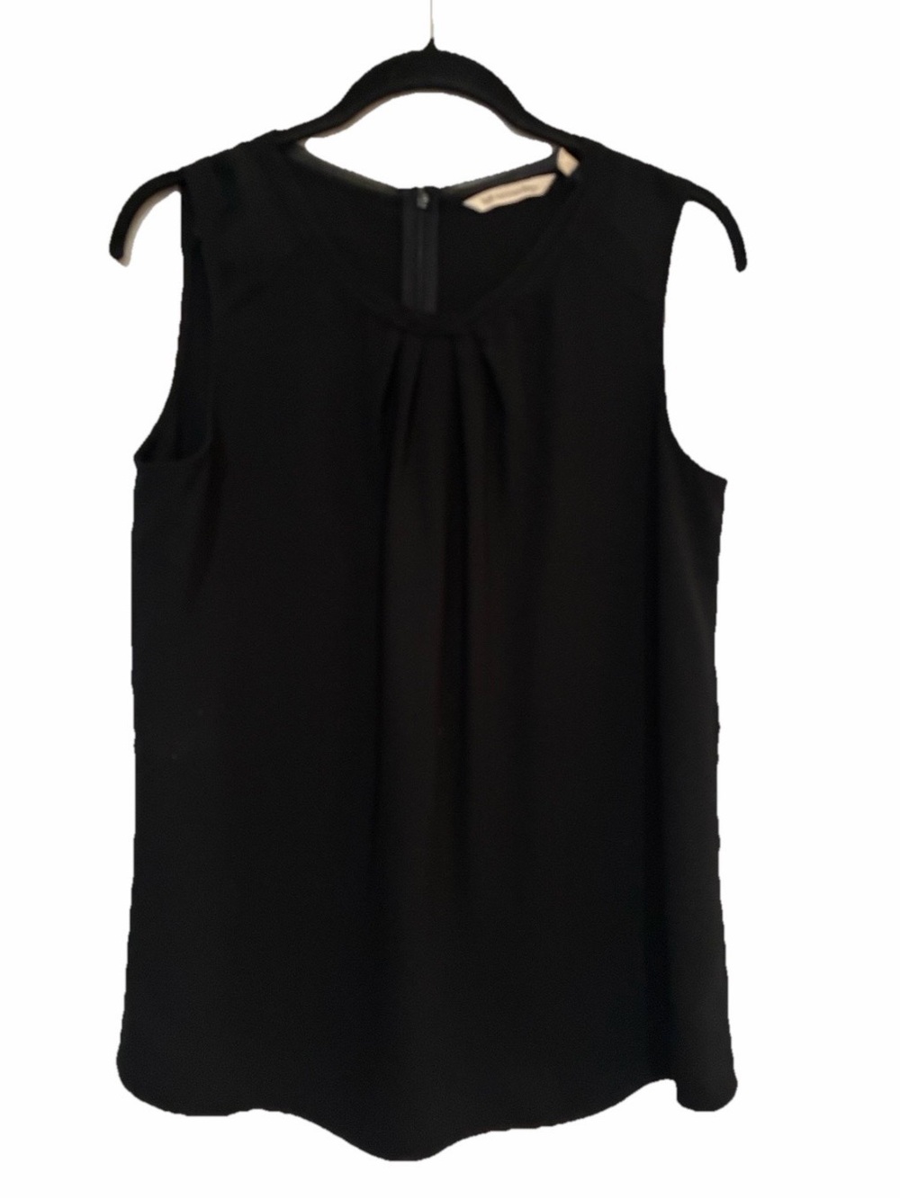 Soft Surroundings Black Sleeveless Pleated Tank Top